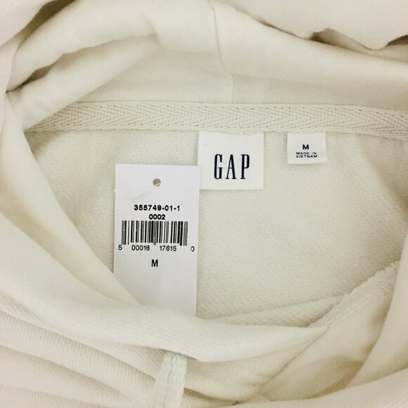 NEW! GAP Cut-Off Sleeve Pullover Hoodie Tunic Color Stone - M - Picture 11 of 12